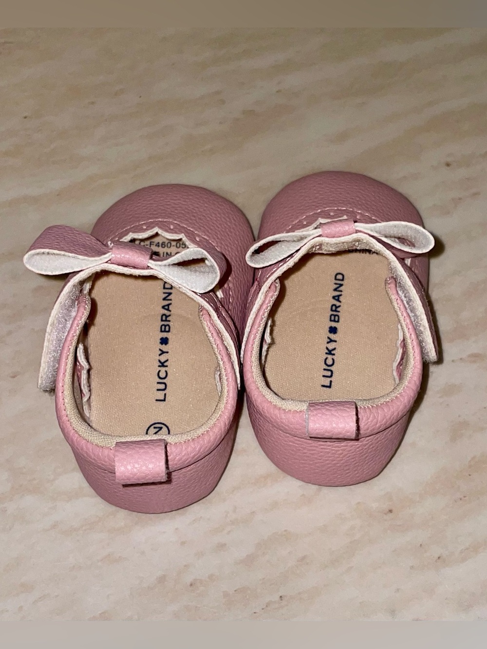 Lucky Brand Pink Bow Mary Jane Baby Walker Shoes - Picture 8 of 8
